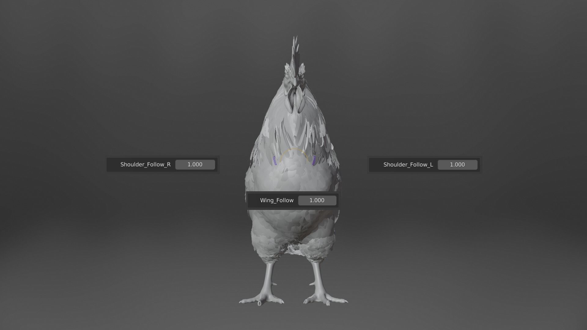 White Chicken Animated VFX Grace 3D model_31
