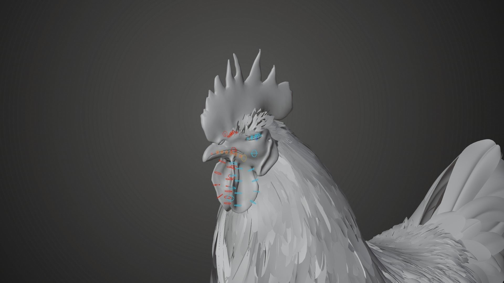 White Chicken Animated VFX Grace 3D model_24