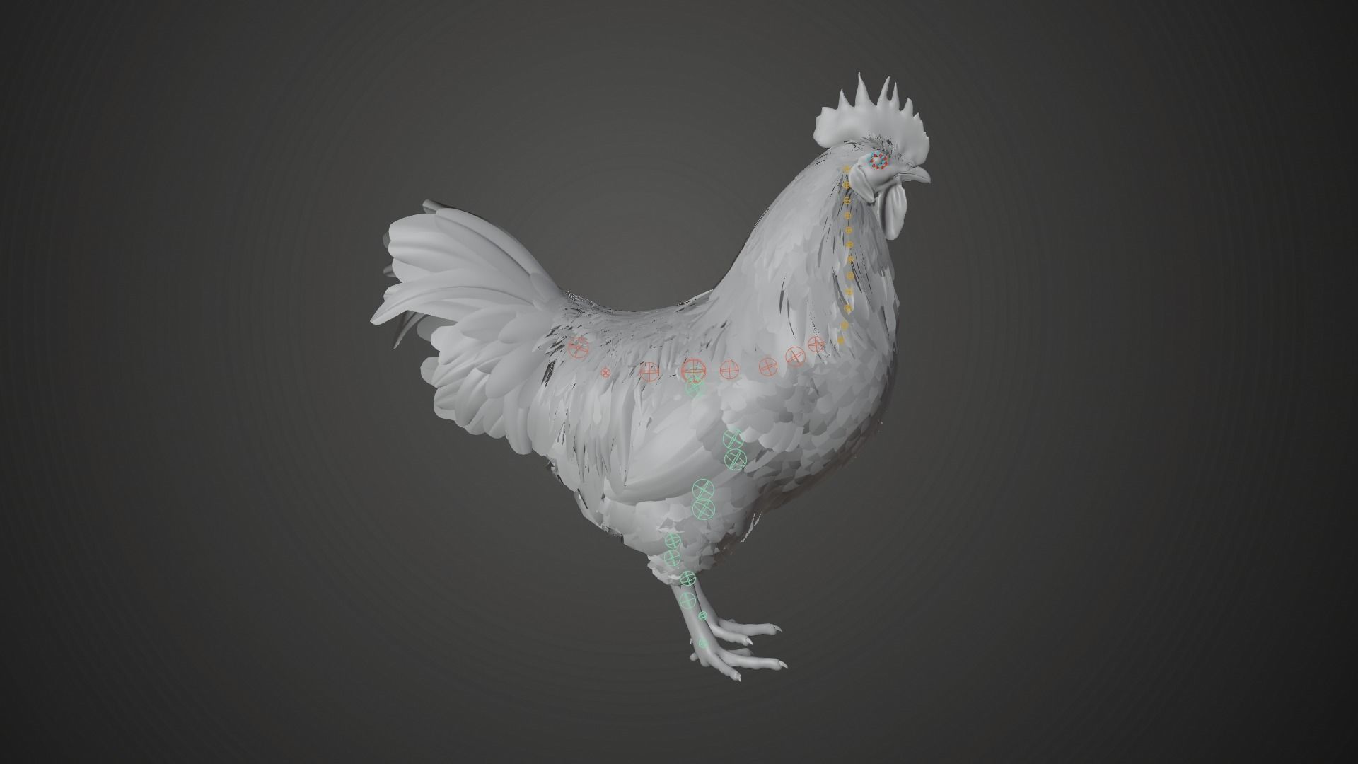 White Chicken Animated VFX Grace 3D model_21