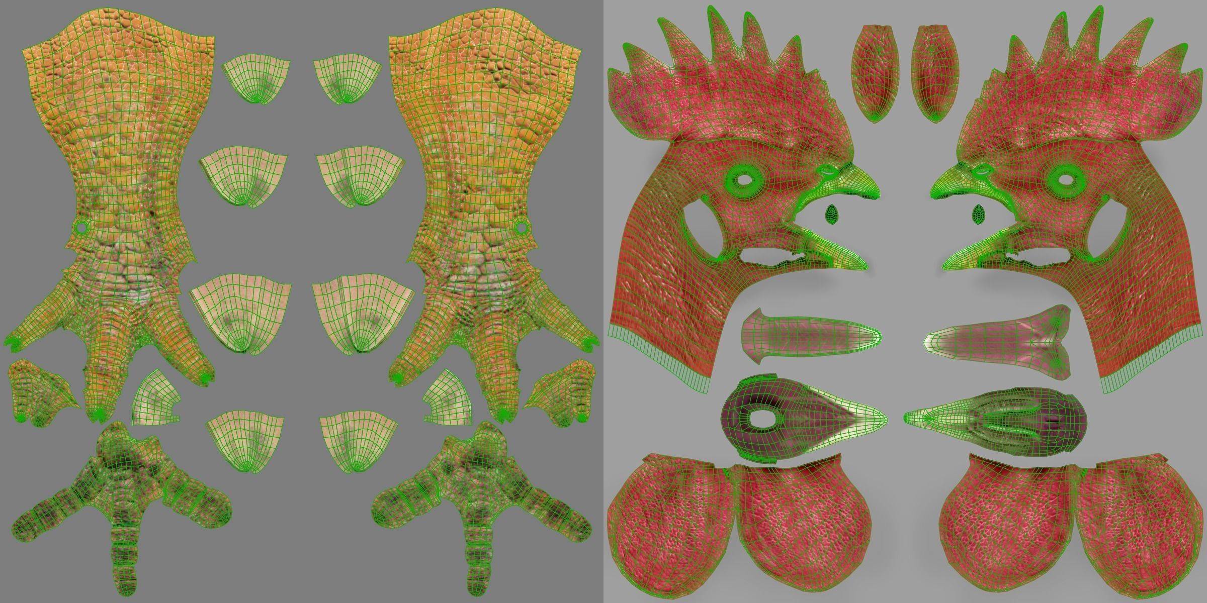 White Chicken Animated VFX Grace 3D model_35