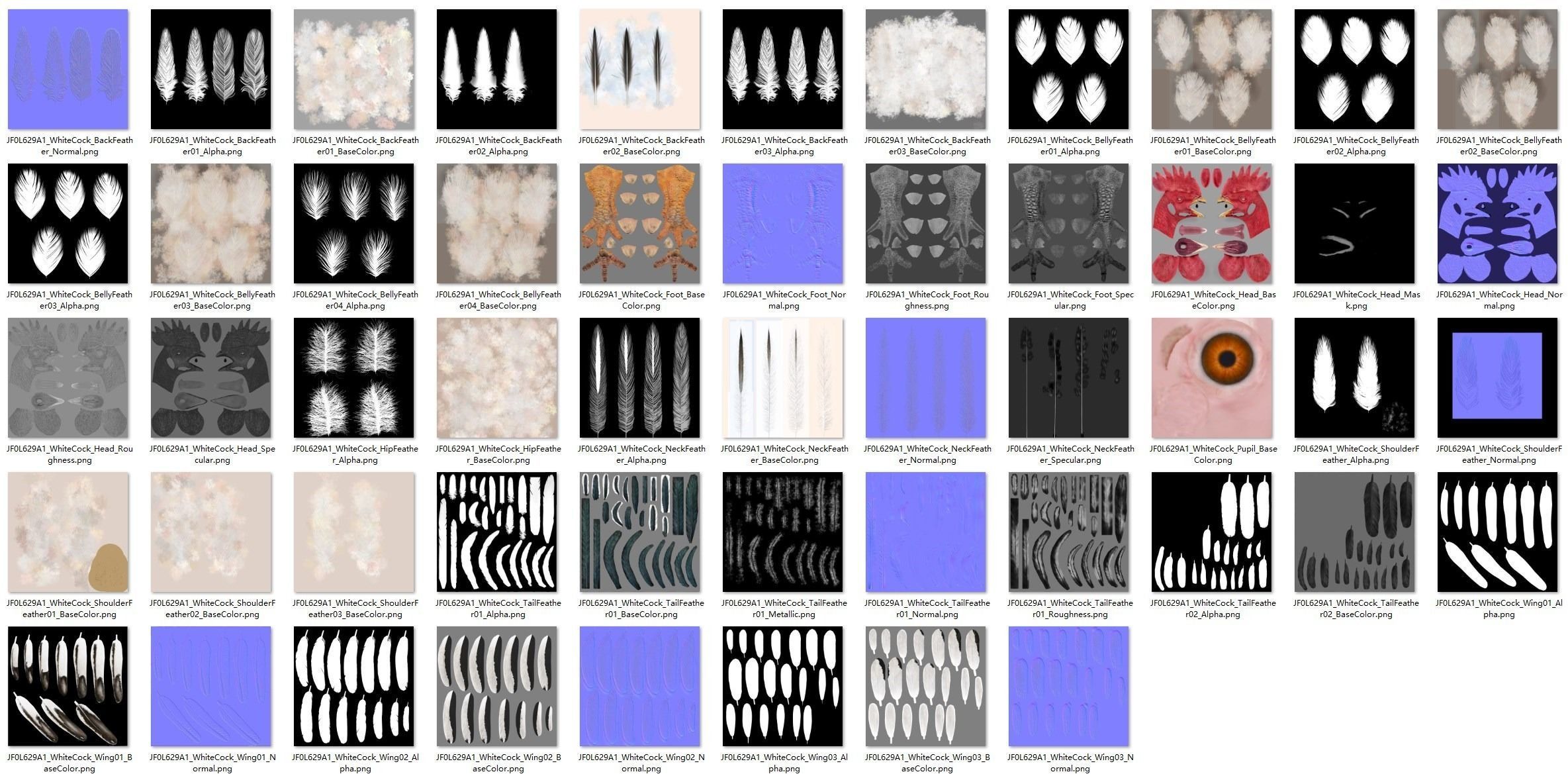 White Chicken Animated VFX Grace 3D model_54