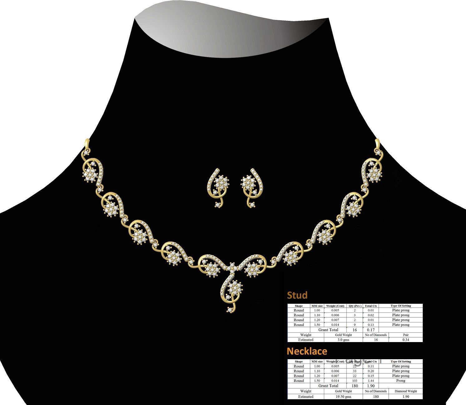 necklace bulk 50  STL files ready to print part 01 3D print model_30