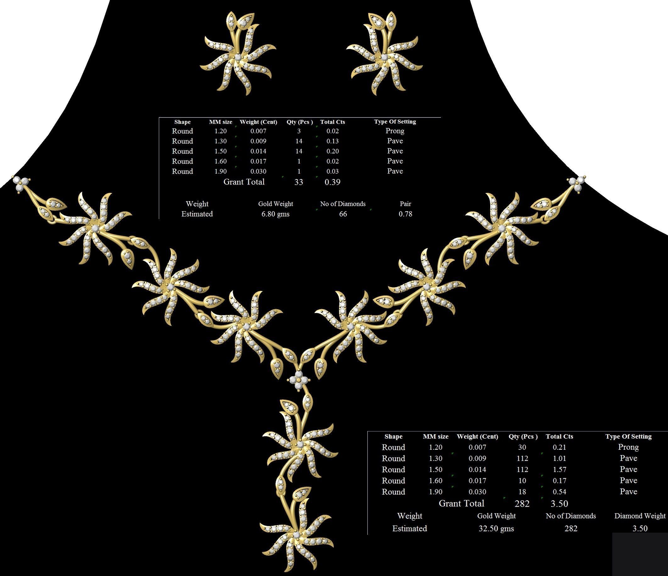 necklace bulk 50  STL files ready to print part 01 3D print model_43