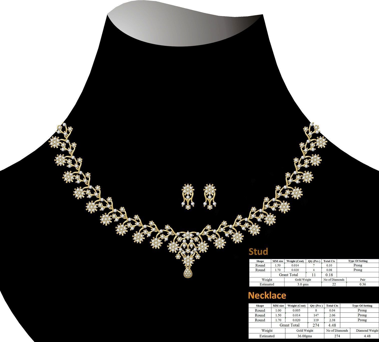 necklace bulk 50  STL files ready to print part 01 3D print model_37