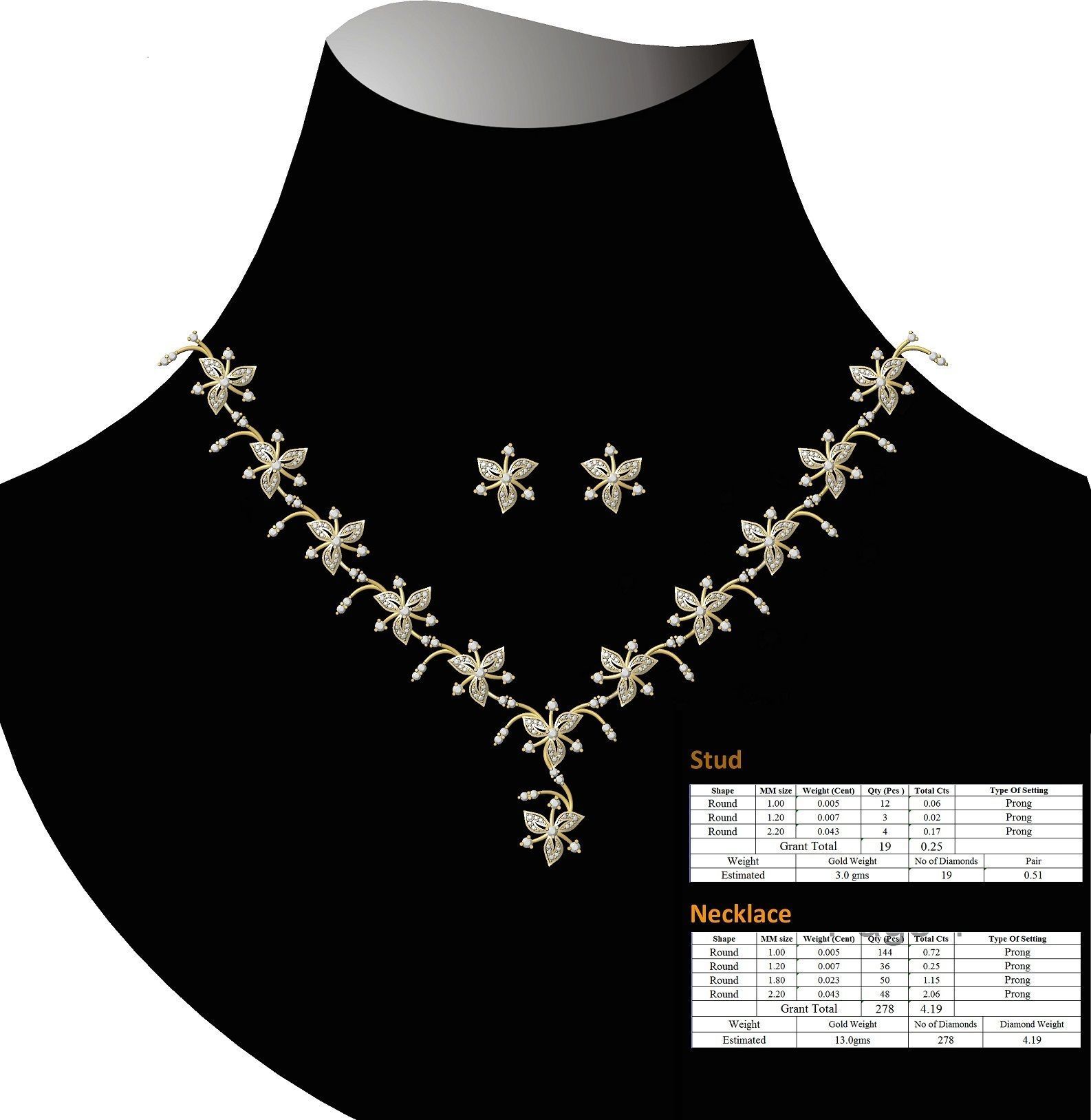 necklace bulk 50  STL files ready to print part 01 3D print model_28