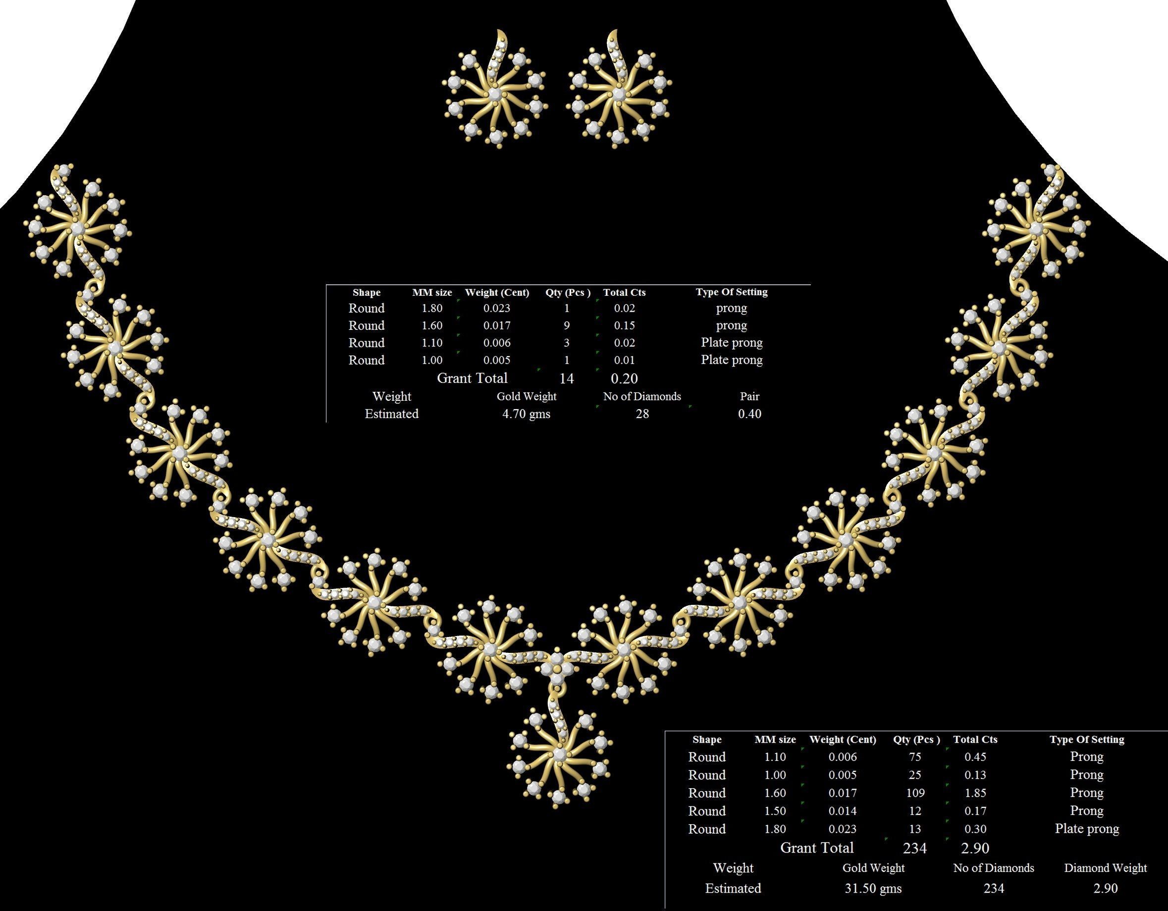 necklace bulk 50  STL files ready to print part 01 3D print model_47