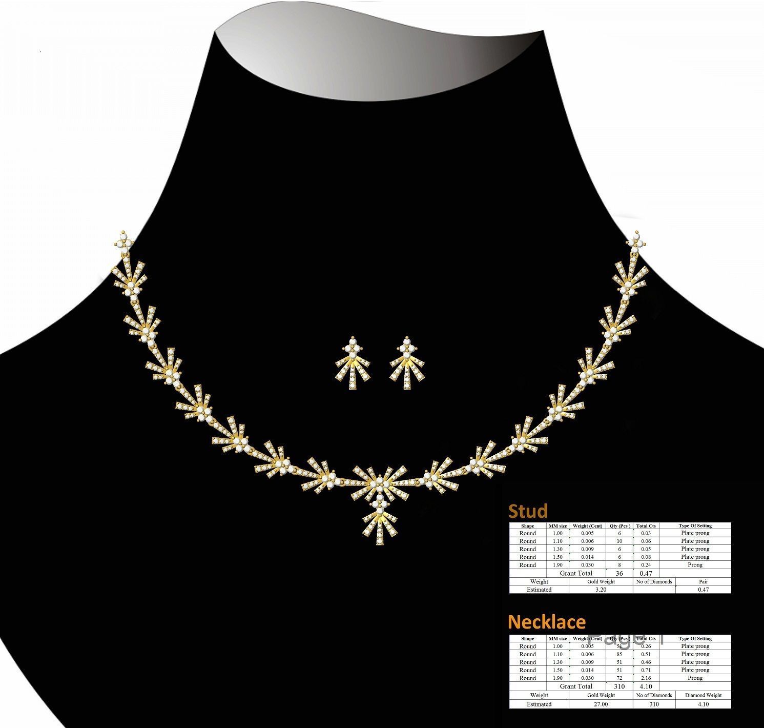 necklace bulk 50  STL files ready to print part 01 3D print model_35