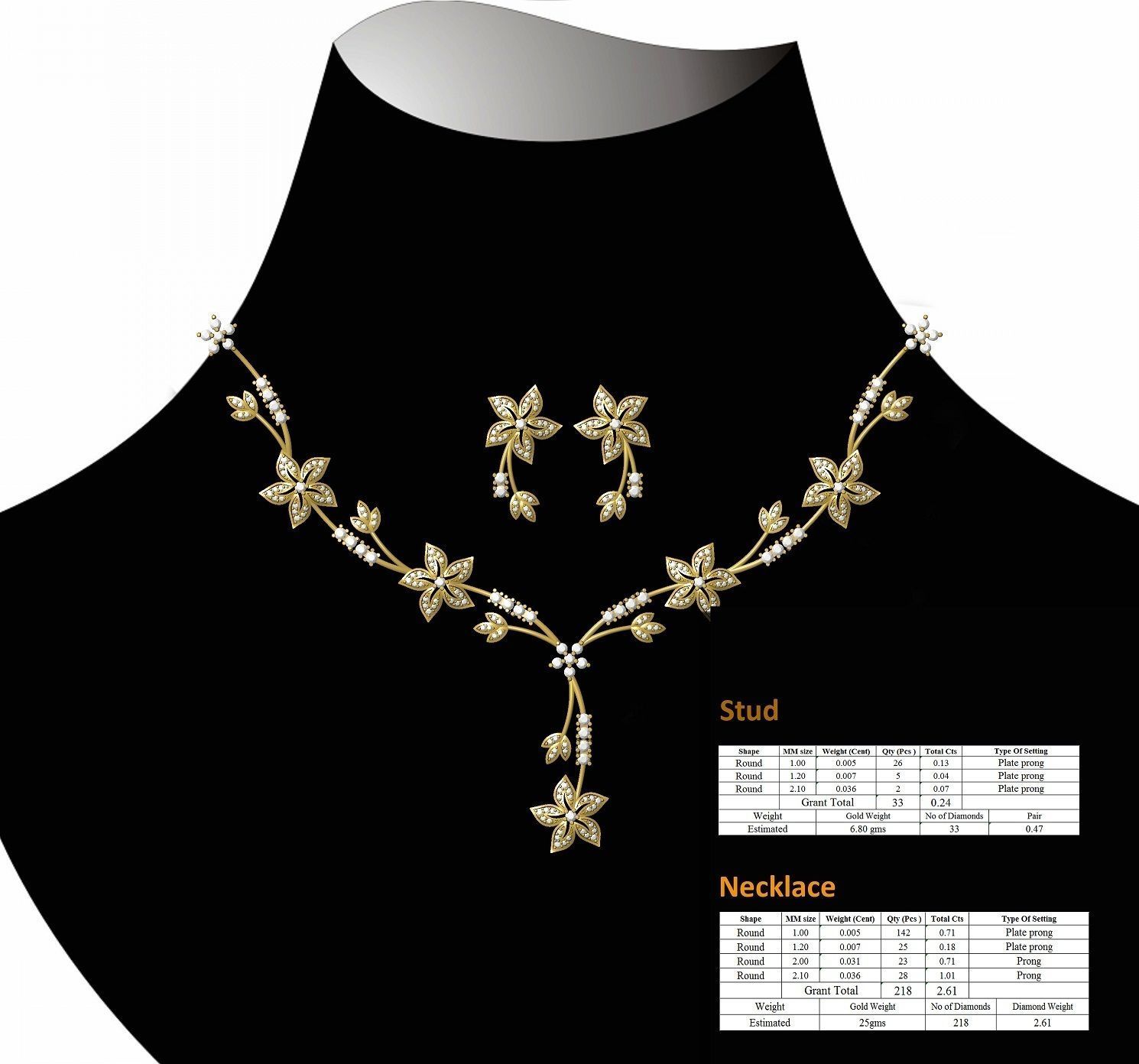 necklace bulk 50  STL files ready to print part 01 3D print model_24