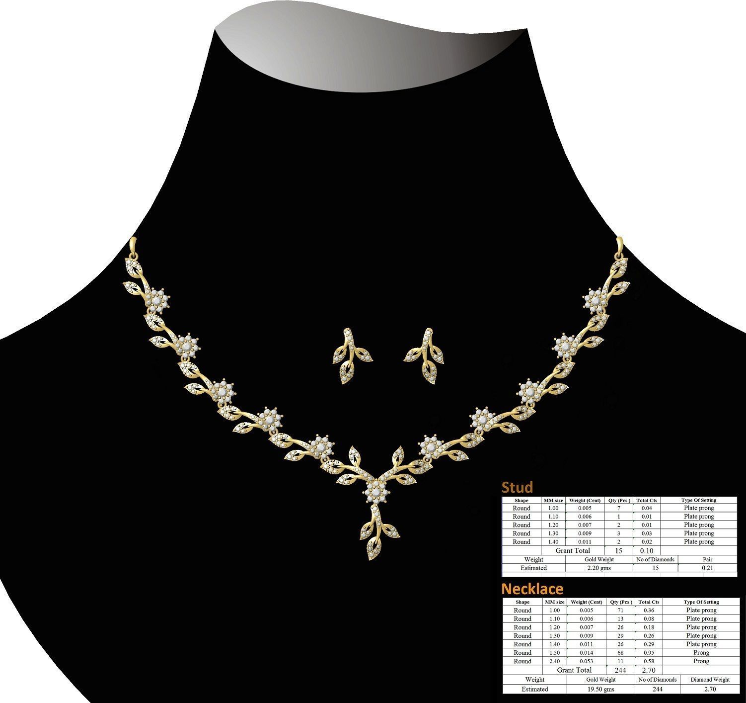 necklace bulk 50  STL files ready to print part 01 3D print model_31