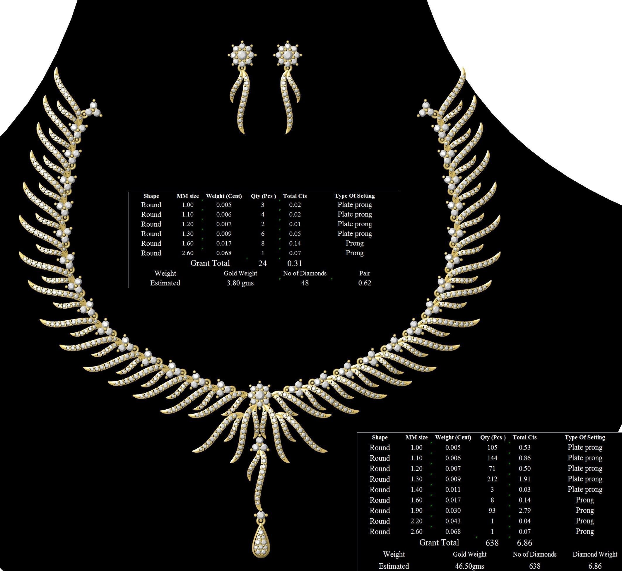 necklace bulk 50  STL files ready to print part 01 3D print model_49