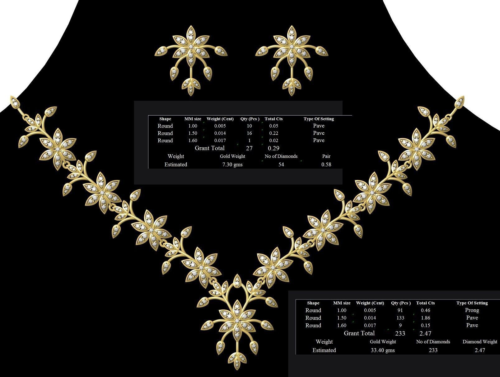 necklace bulk 50  STL files ready to print part 01 3D print model_42