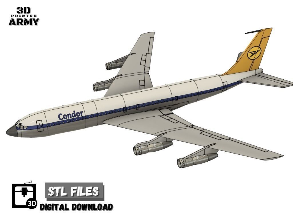 Boeing 707-320 - 3D printed scale model - STL files 3D print model_10