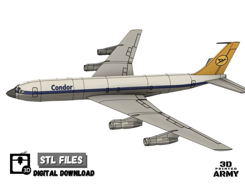 Boeing 707-320 - 3D printed scale model - STL files 3D print model_6