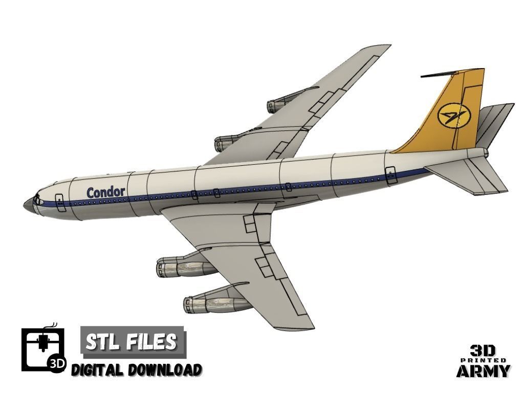 Boeing 707-320 - 3D printed scale model - STL files 3D print model_2