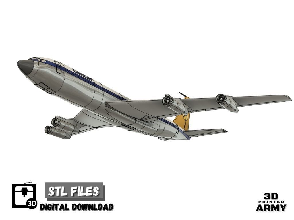 Boeing 707-320 - 3D printed scale model - STL files 3D print model_5