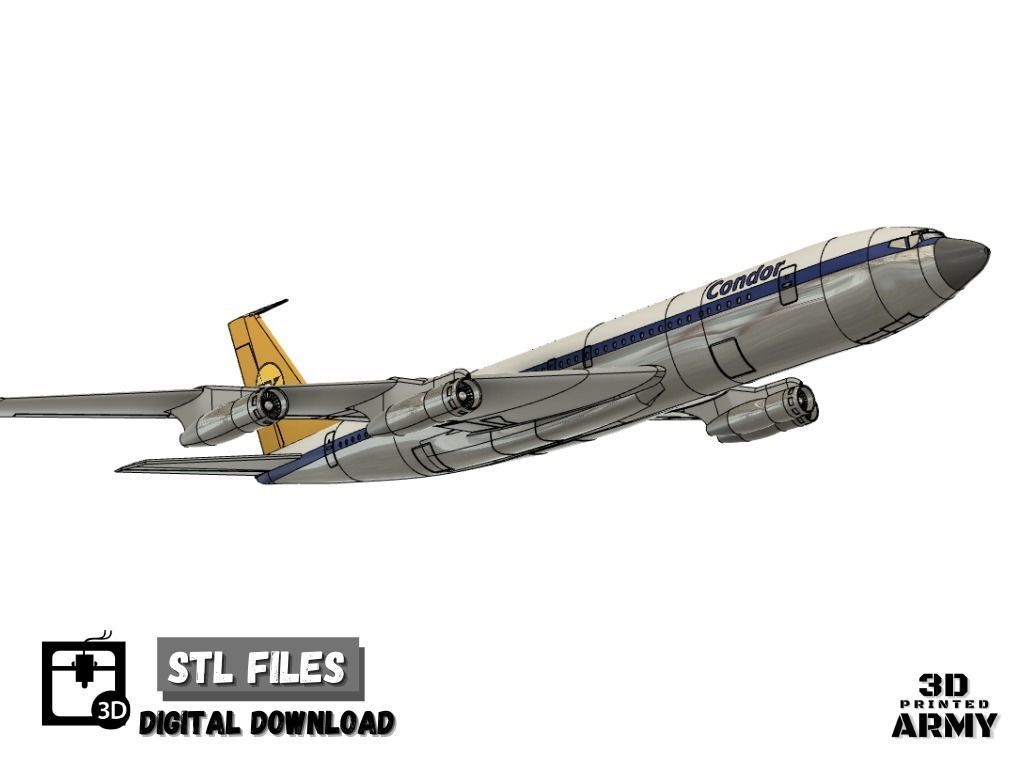 Boeing 707-320 - 3D printed scale model - STL files 3D print model_7