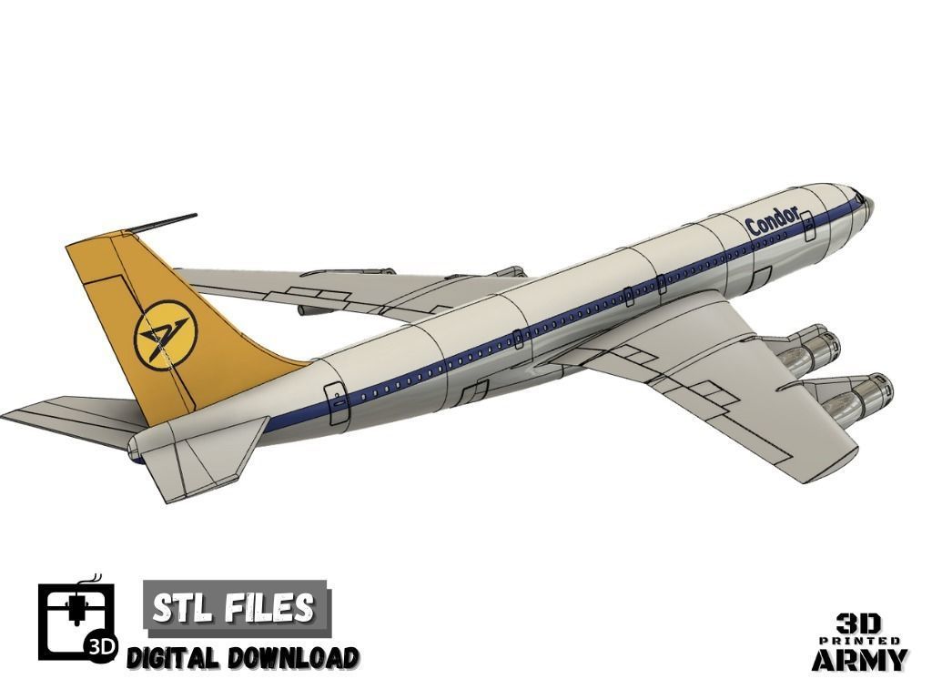 Boeing 707-320 - 3D printed scale model - STL files 3D print model_1