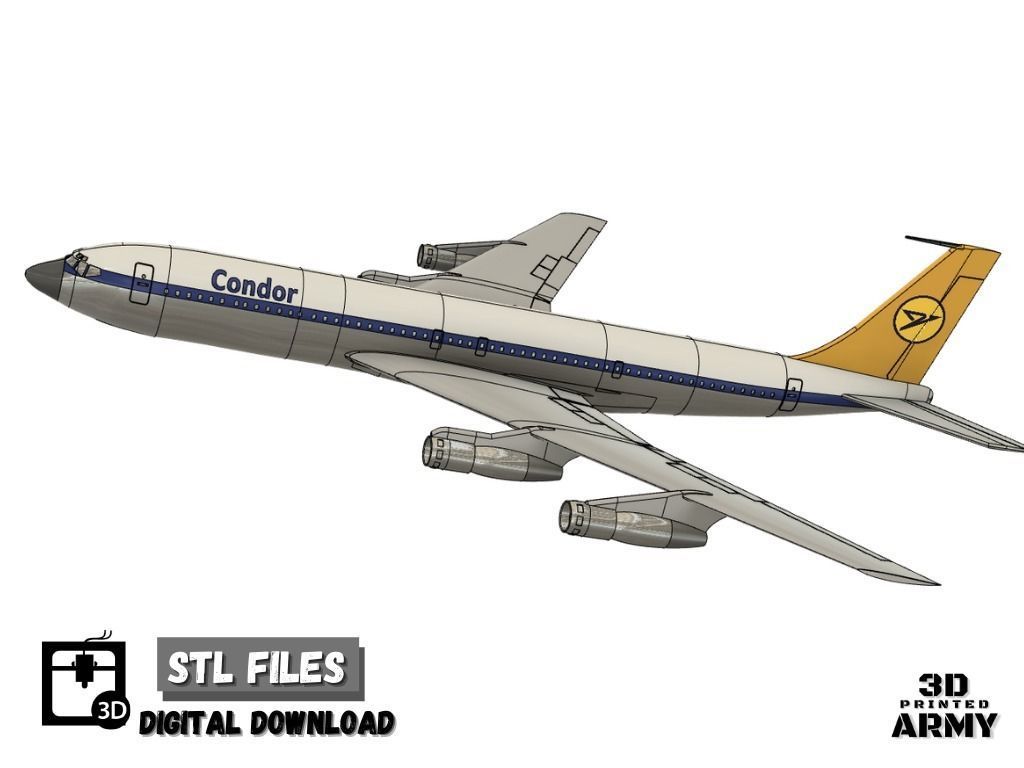 Boeing 707-320 - 3D printed scale model - STL files 3D print model_8