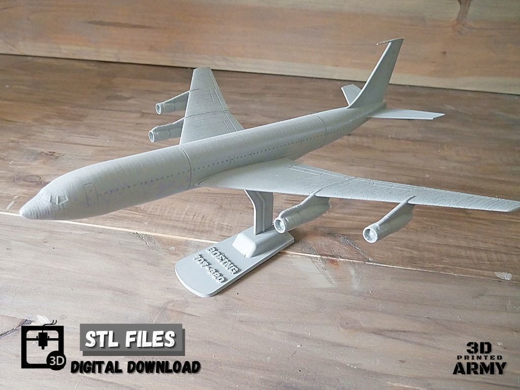 Boeing 707-320 - 3D printed scale model - STL files 3D print model_12