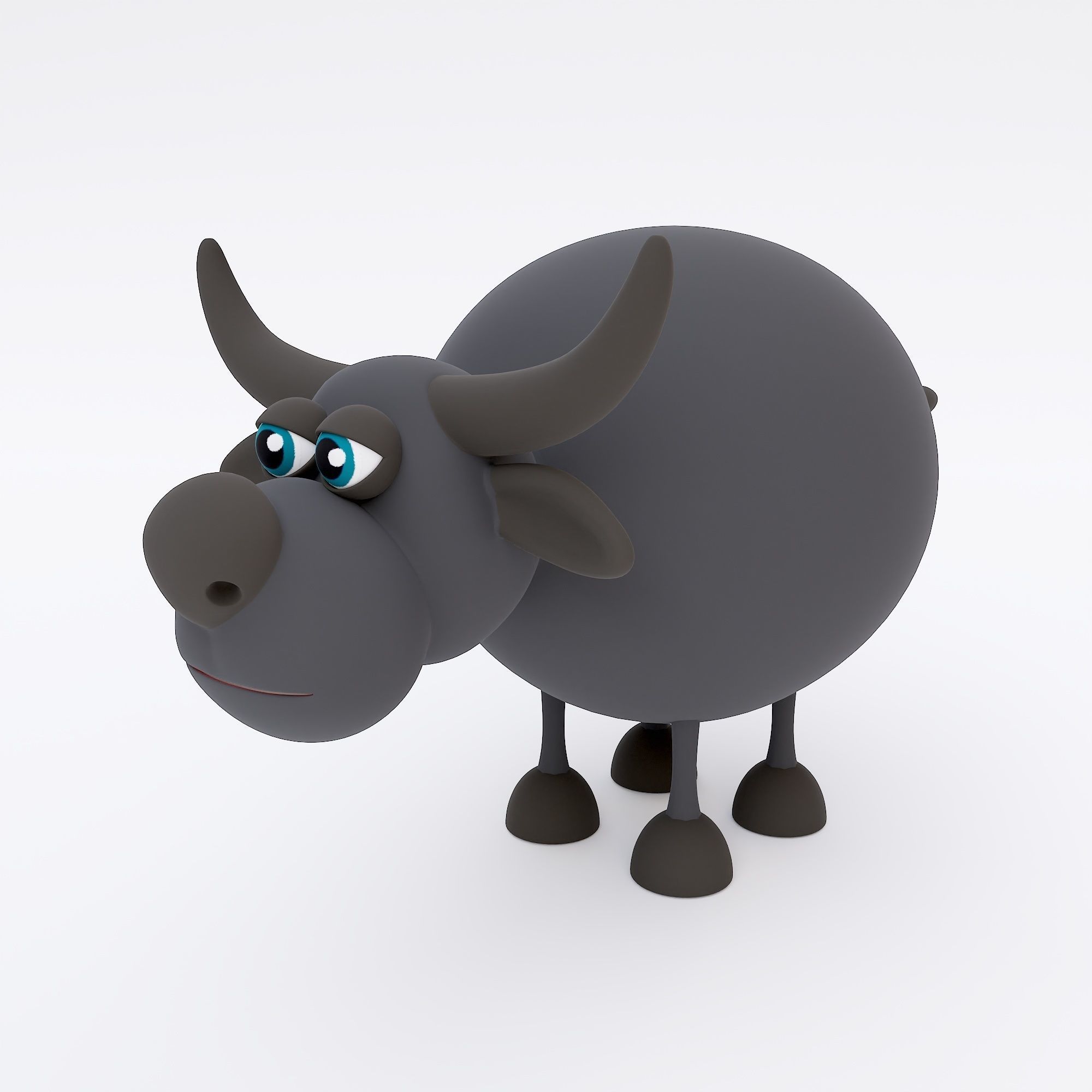 Buffalo cartoon 3dmodel 3D model_1