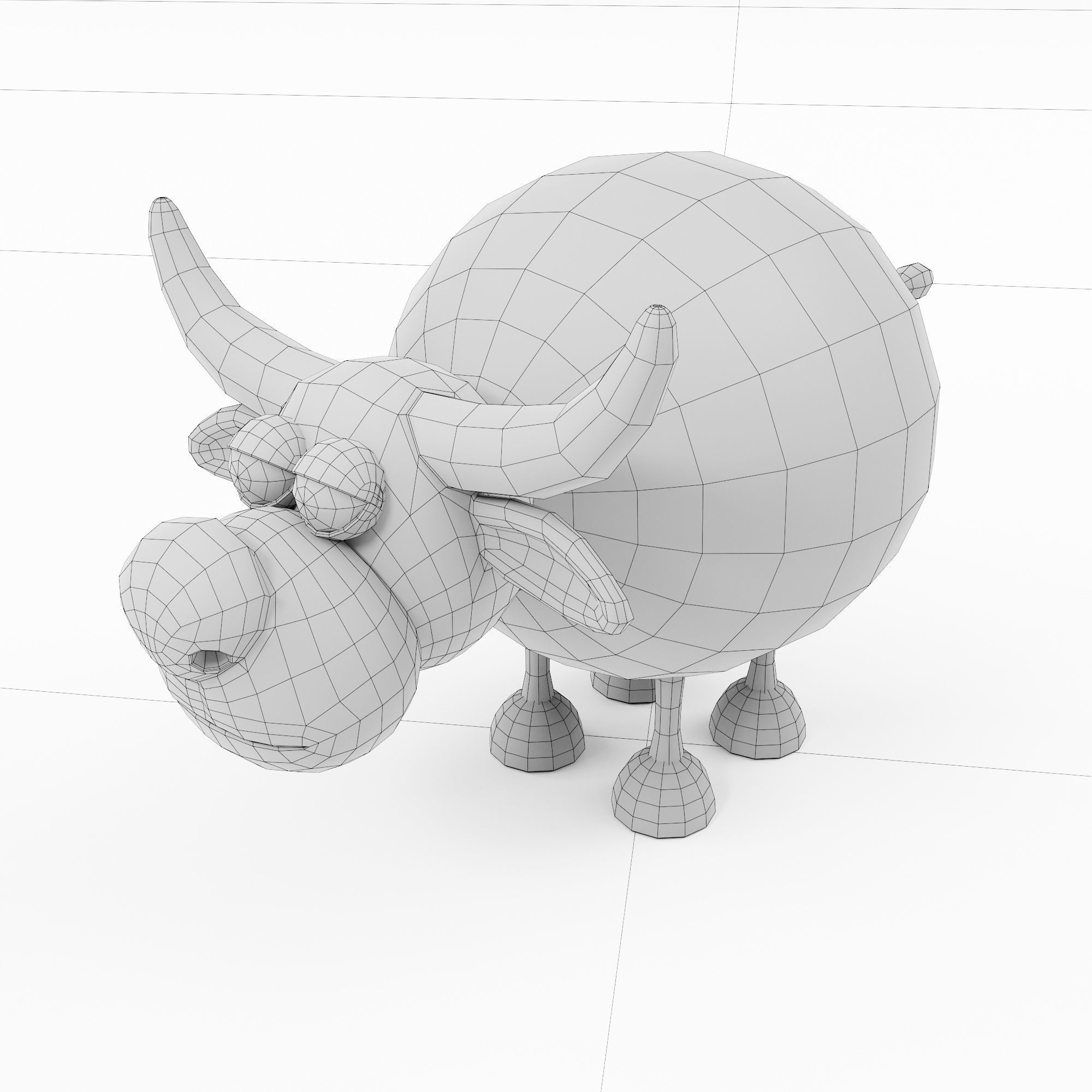 Buffalo cartoon 3dmodel 3D model_6