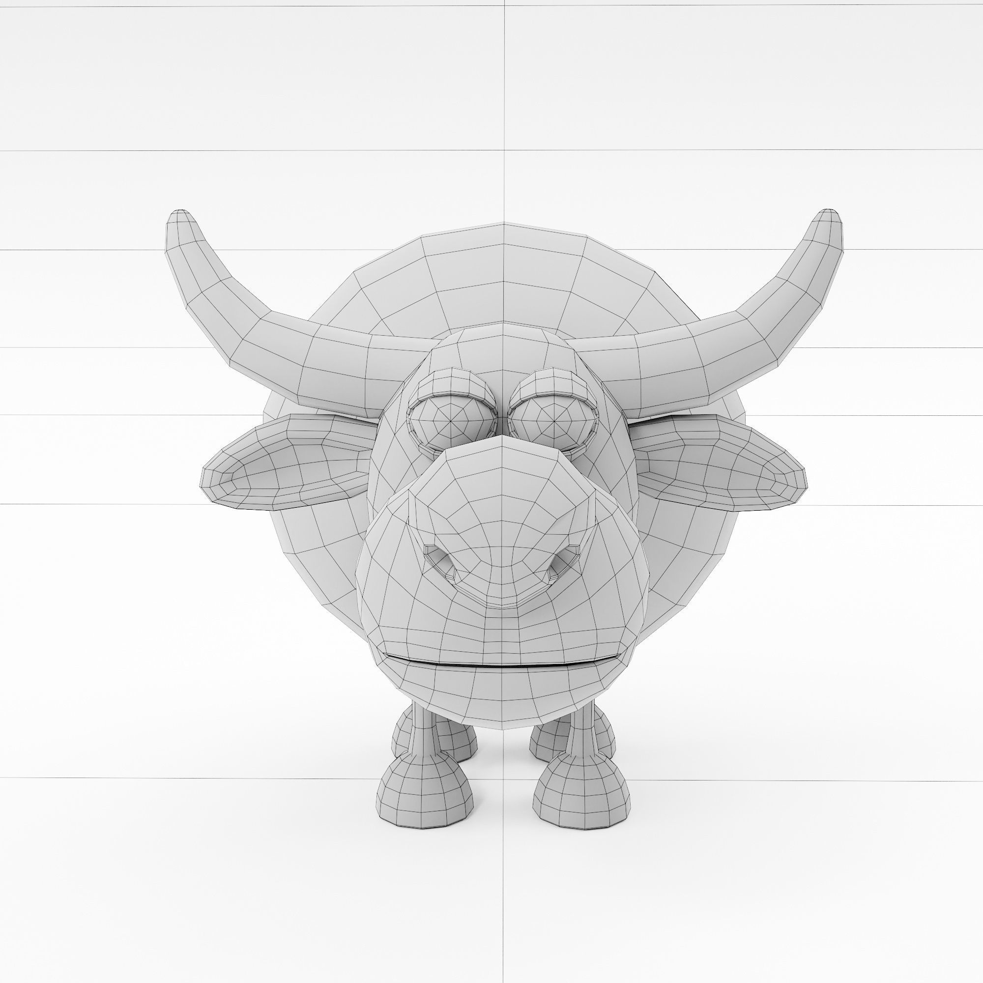 Buffalo cartoon 3dmodel 3D model_5