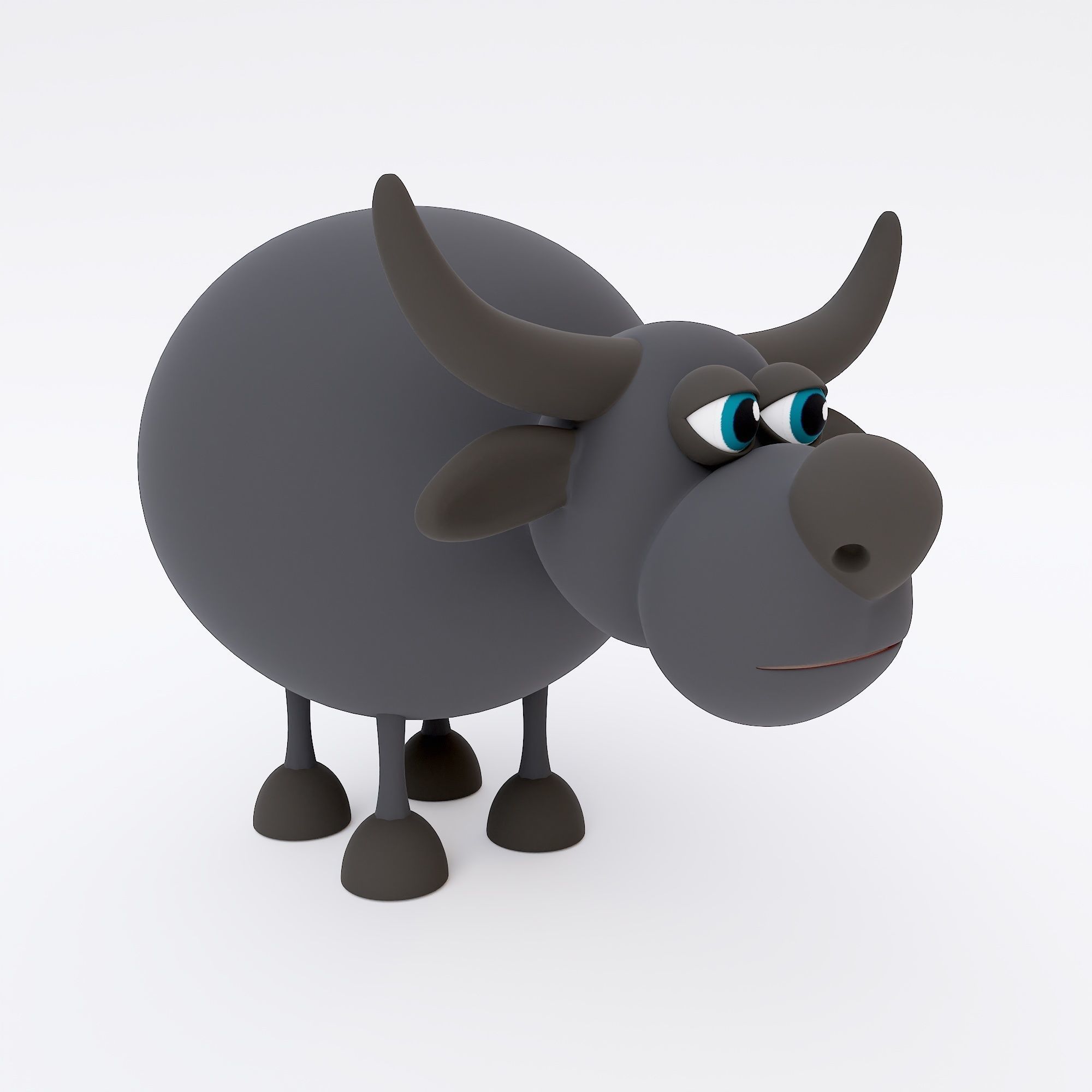 Buffalo cartoon 3dmodel 3D model_2