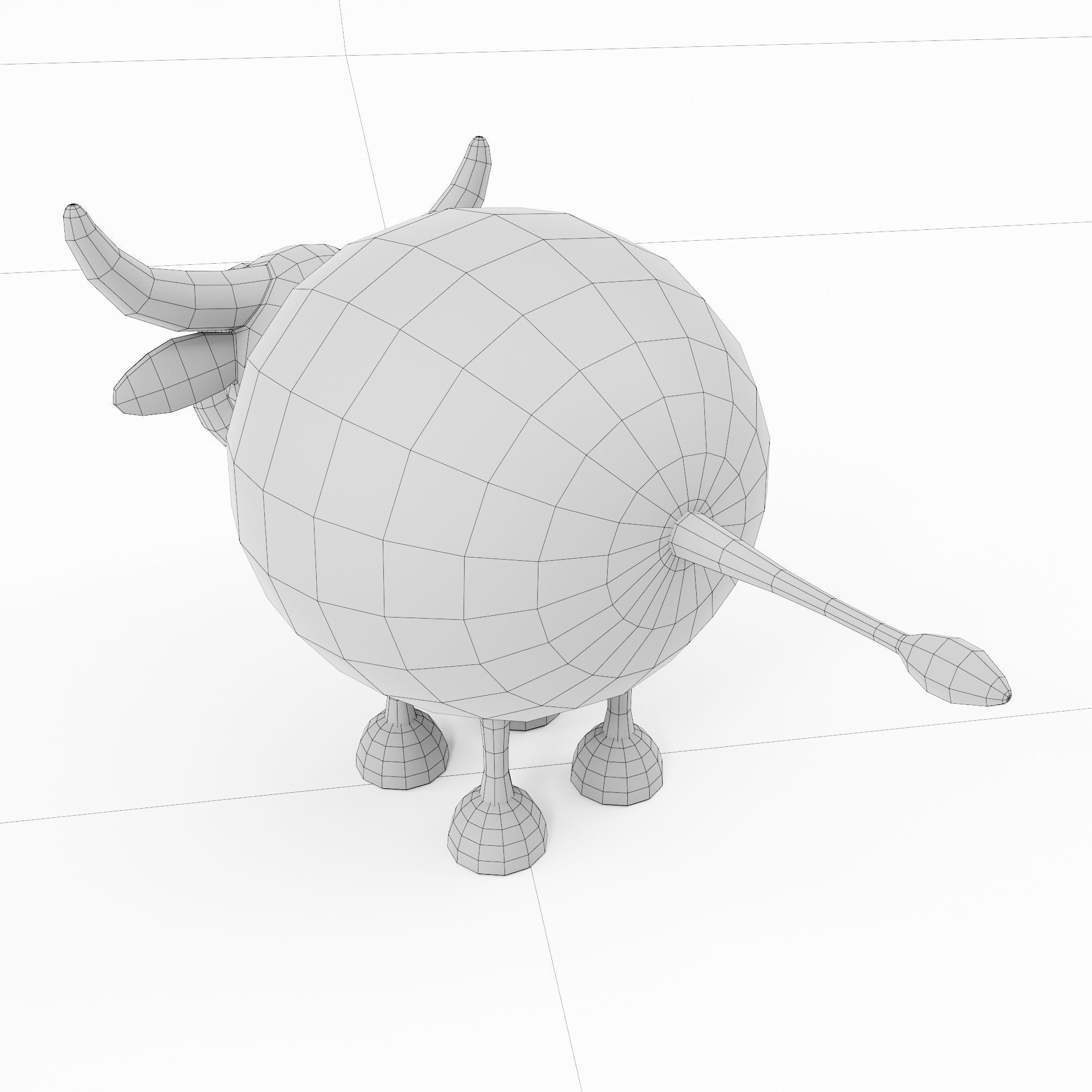 Buffalo cartoon 3dmodel 3D model_8