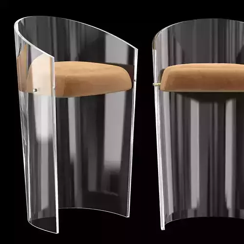 CHAHAN Plexiglass bar stool 3D model