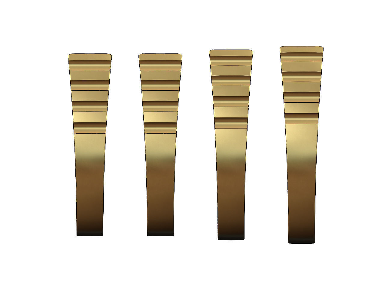 Undulated fluted rectangular top signet ring US sizes 6to9 3D print model_2