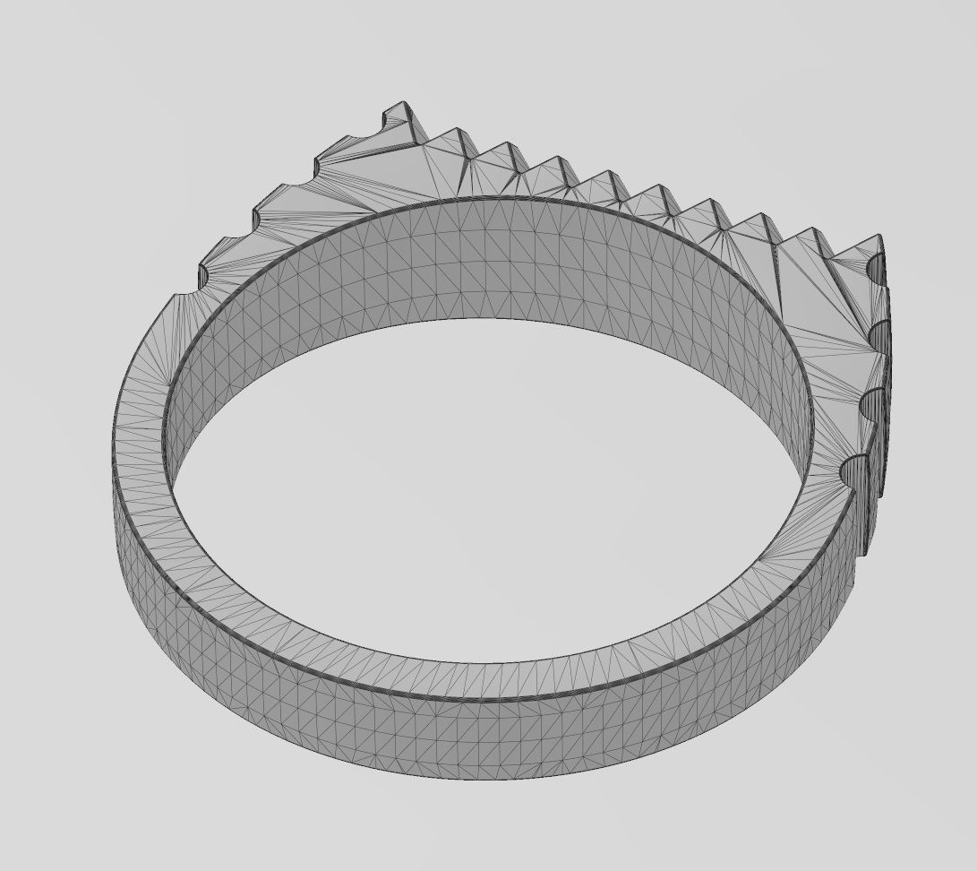 Undulated fluted rectangular top signet ring US sizes 6to9 3D print model_14