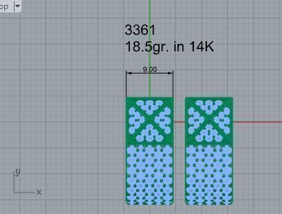 Drop Style Diamond Earring 3361 3D print model 3D print model_4