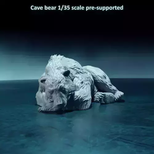 Cave bear sleeping 1-35 scale pre-supported prehistoric animal 3D print model