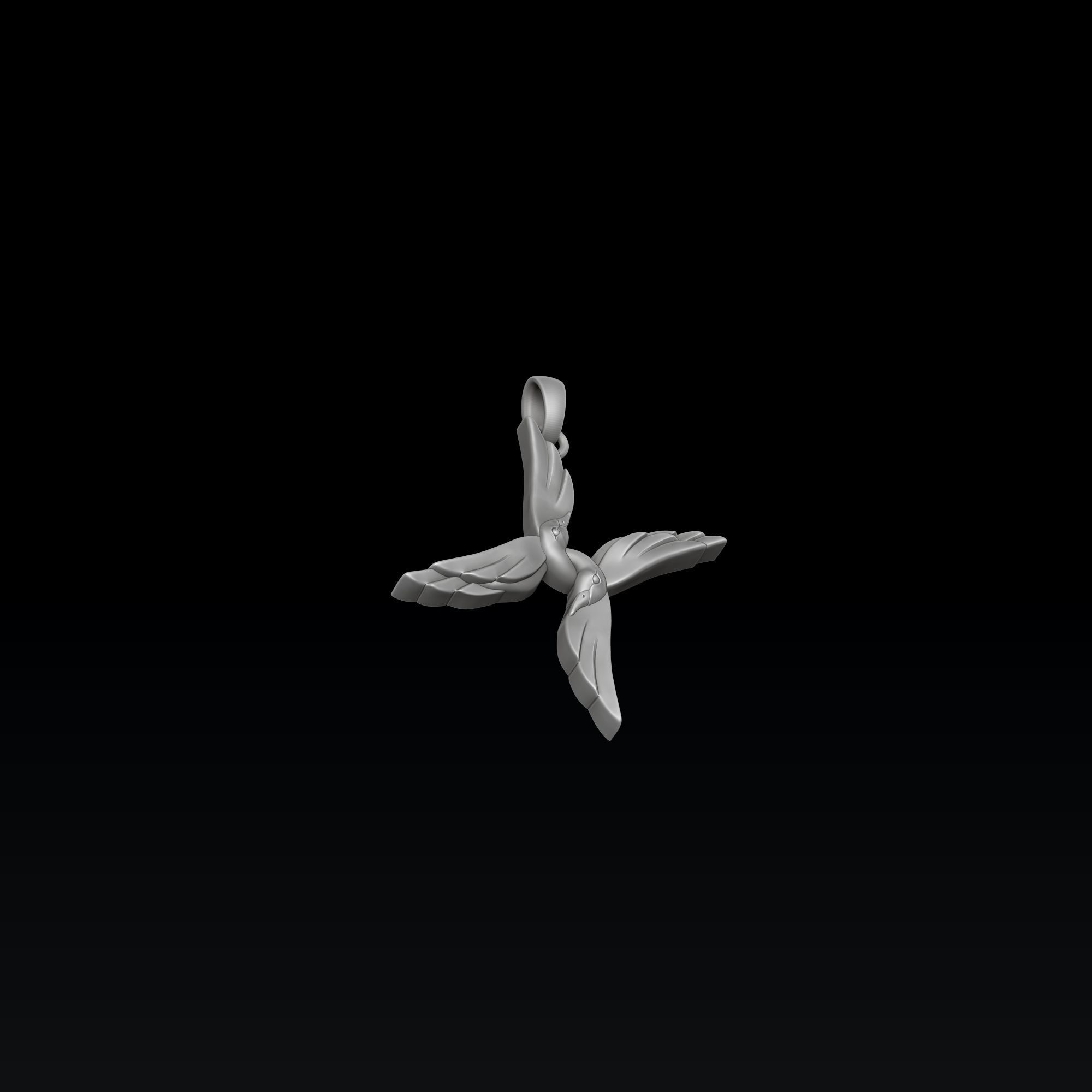 Bird Letter X Pendant 3D print model_7