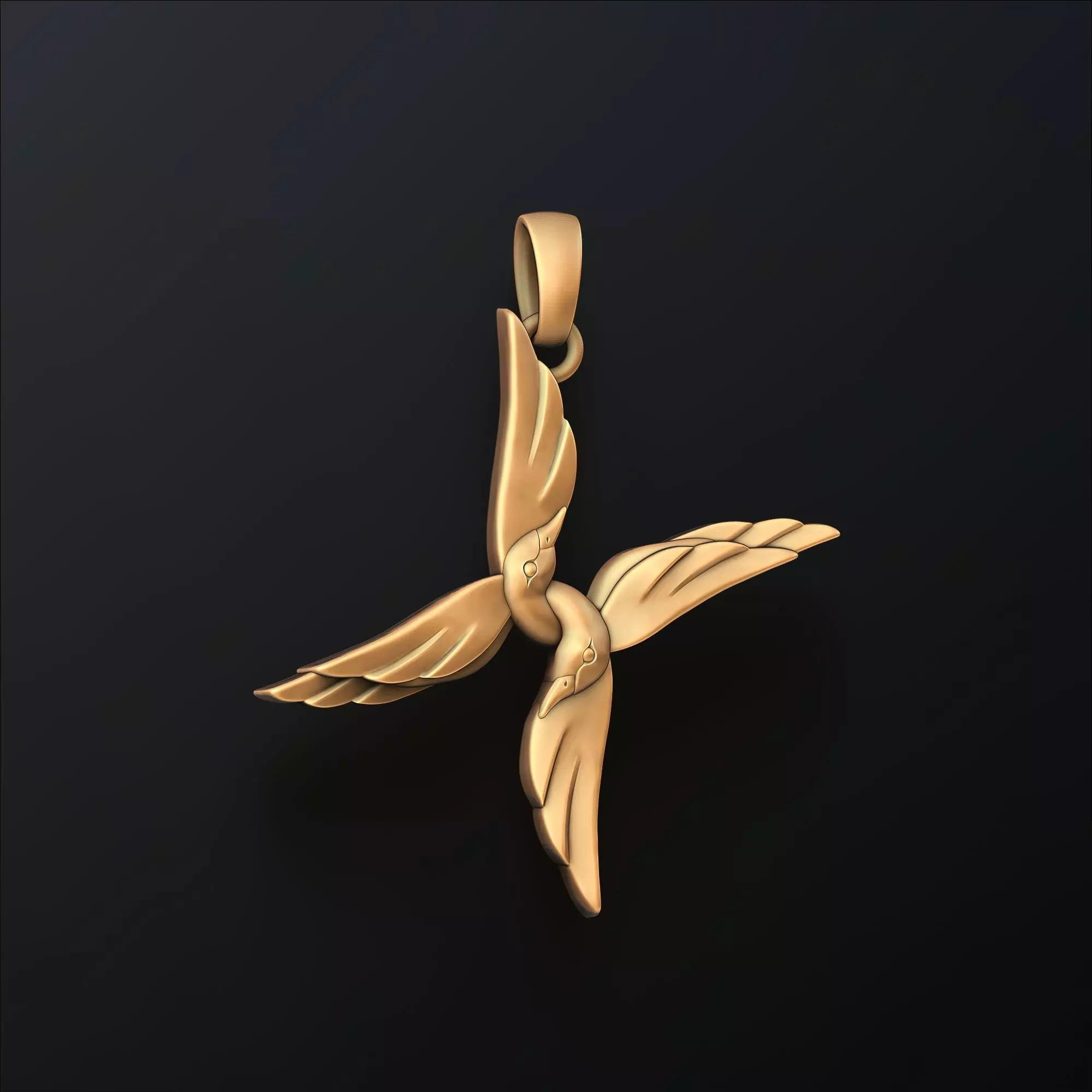 Bird Letter X Pendant 3D print model_0