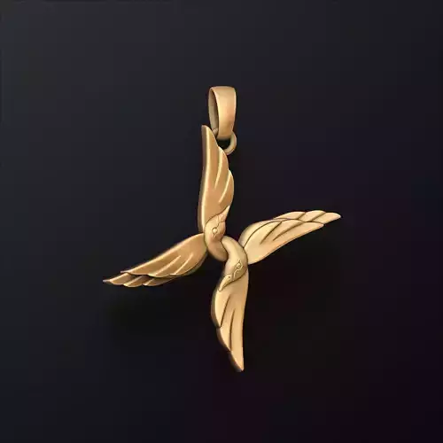 Bird Letter X Pendant 3D print model