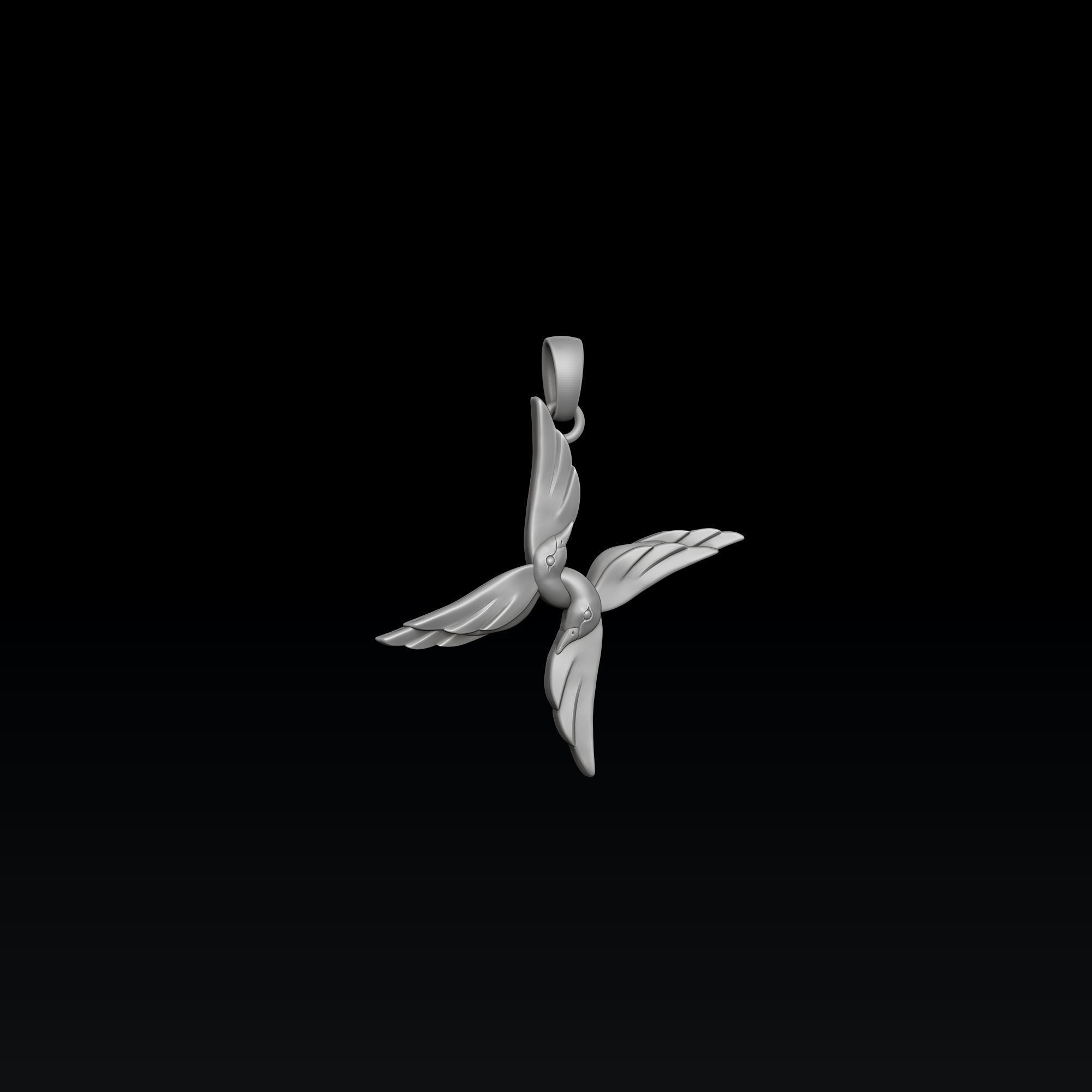 Bird Letter X Pendant 3D print model_1