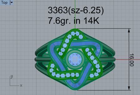 Opened flower diamond ring 3363 3D print model 3D print model_4