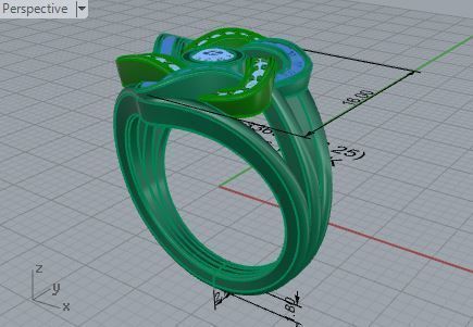 Opened flower diamond ring 3363 3D print model 3D print model_7
