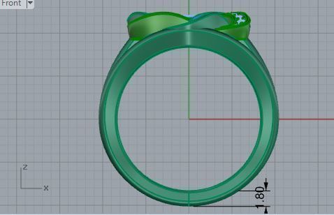 Opened flower diamond ring 3363 3D print model 3D print model_5