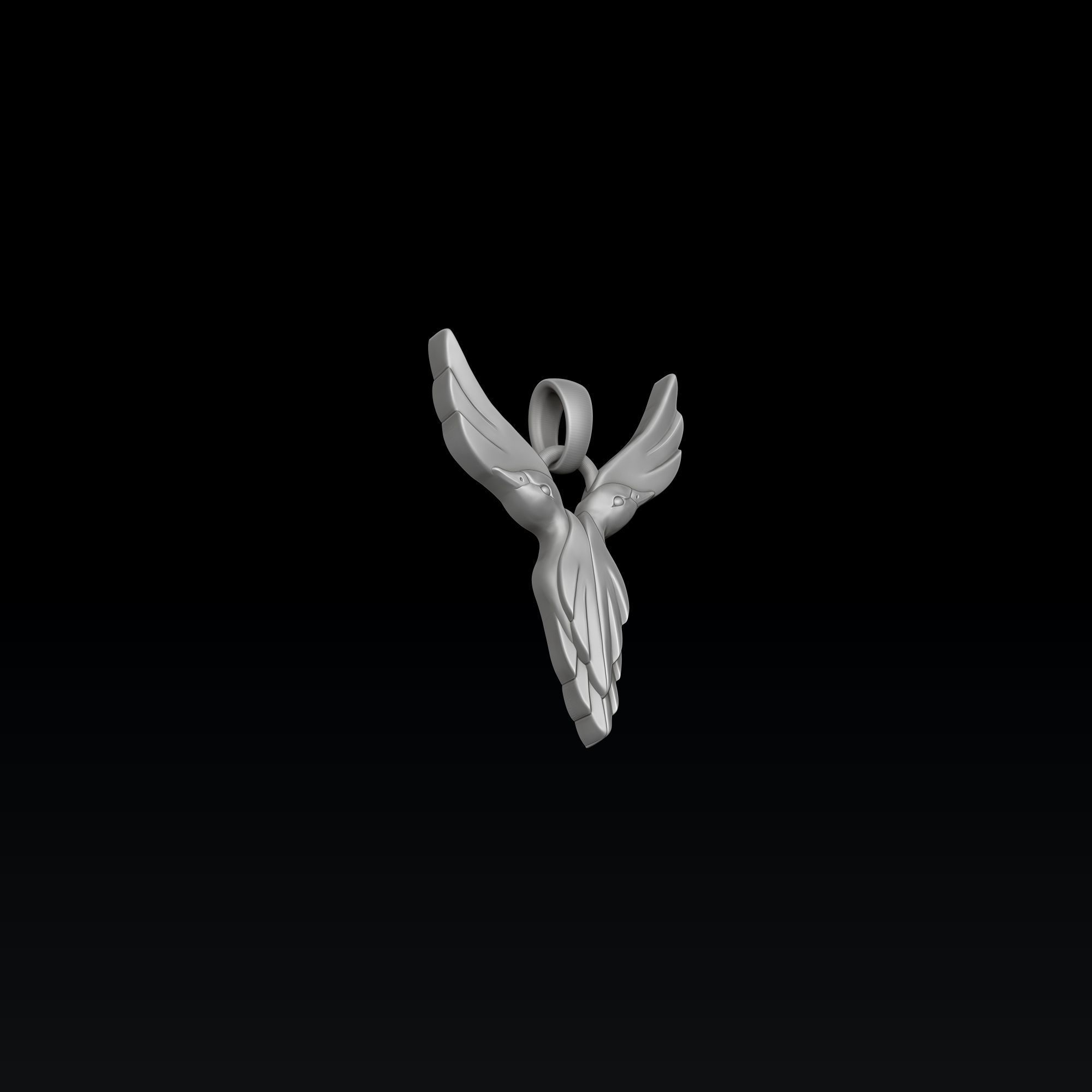 Bird Letter Y Pendant 3D print model_7
