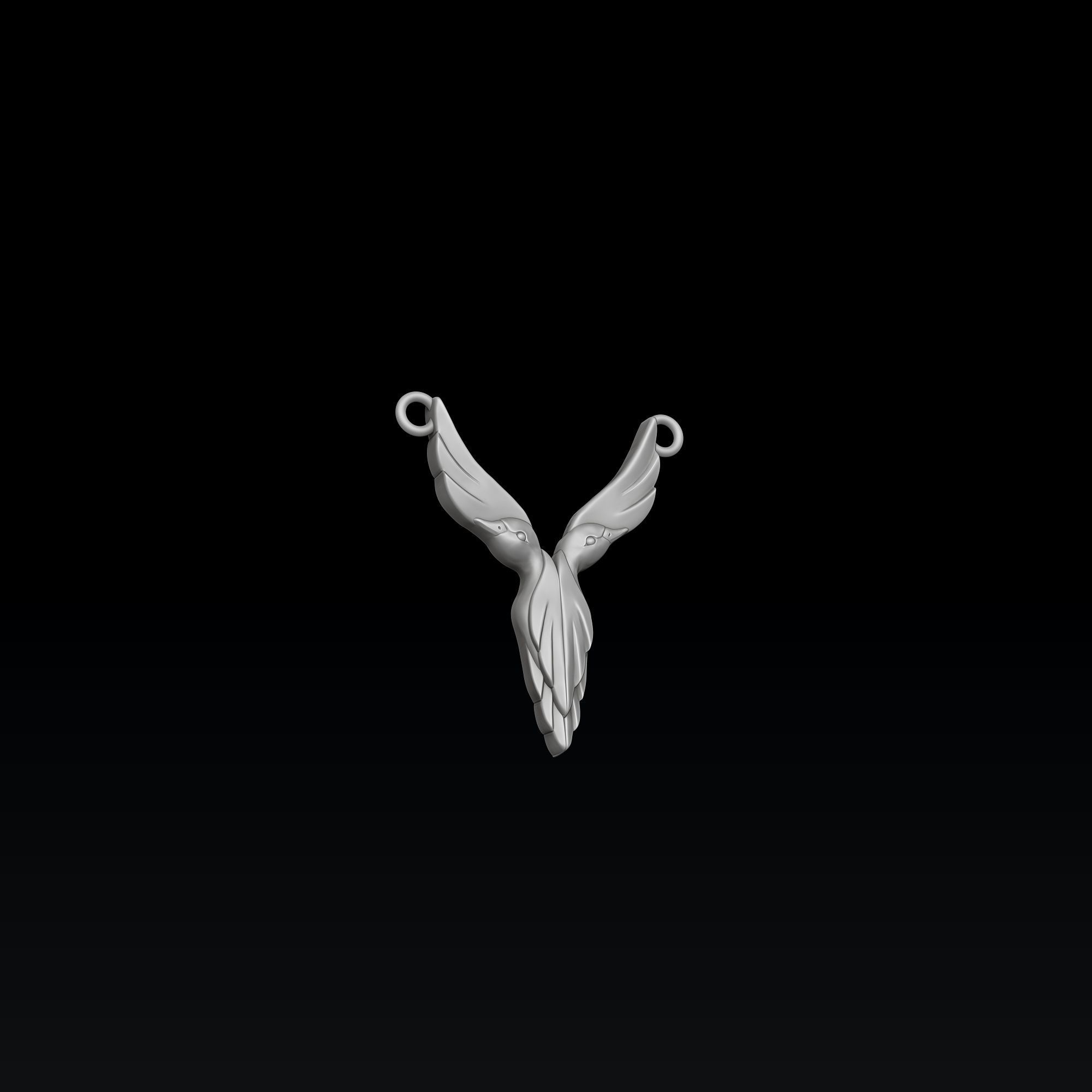 Bird Letter Y Pendant 3D print model_2