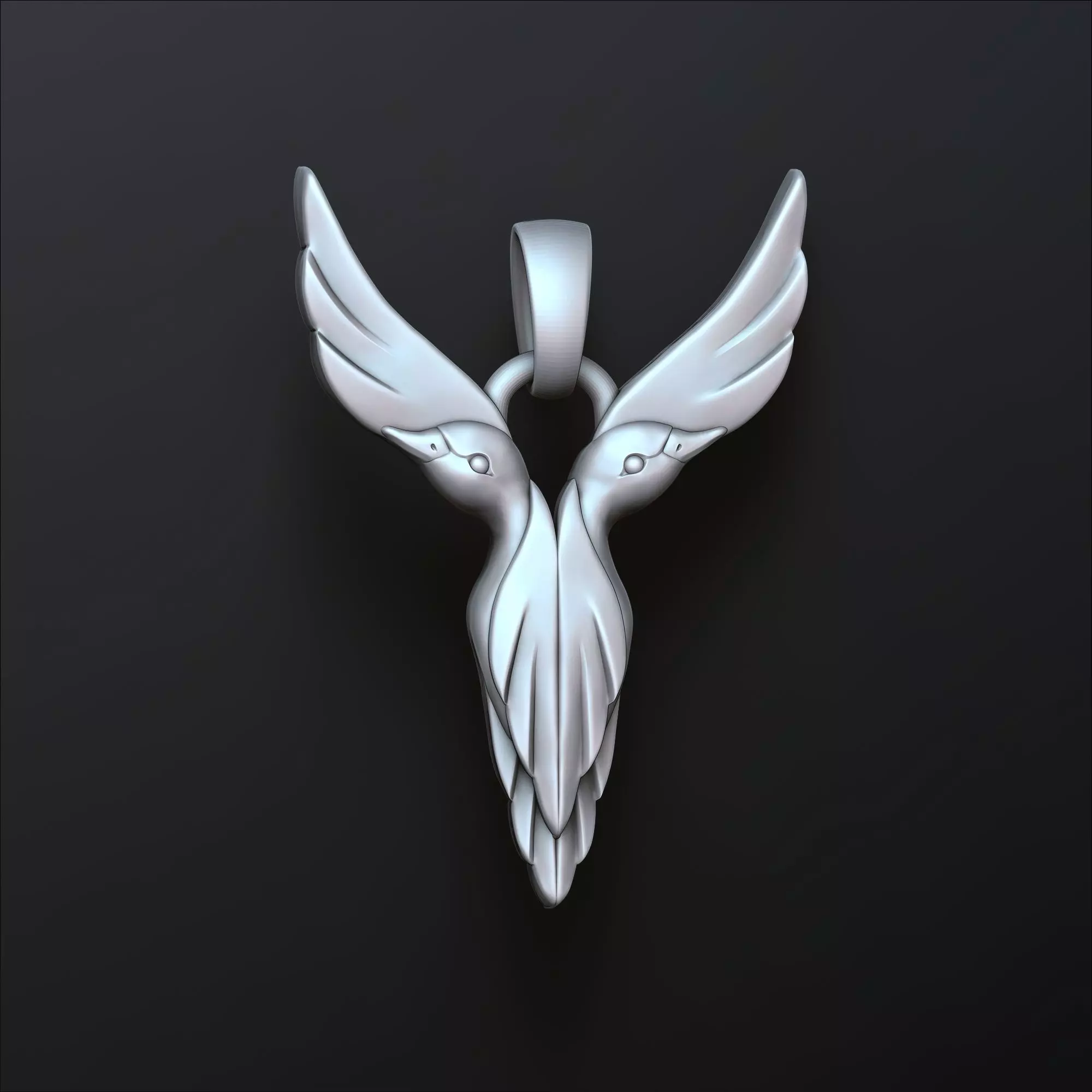Bird Letter Y Pendant 3D print model_0