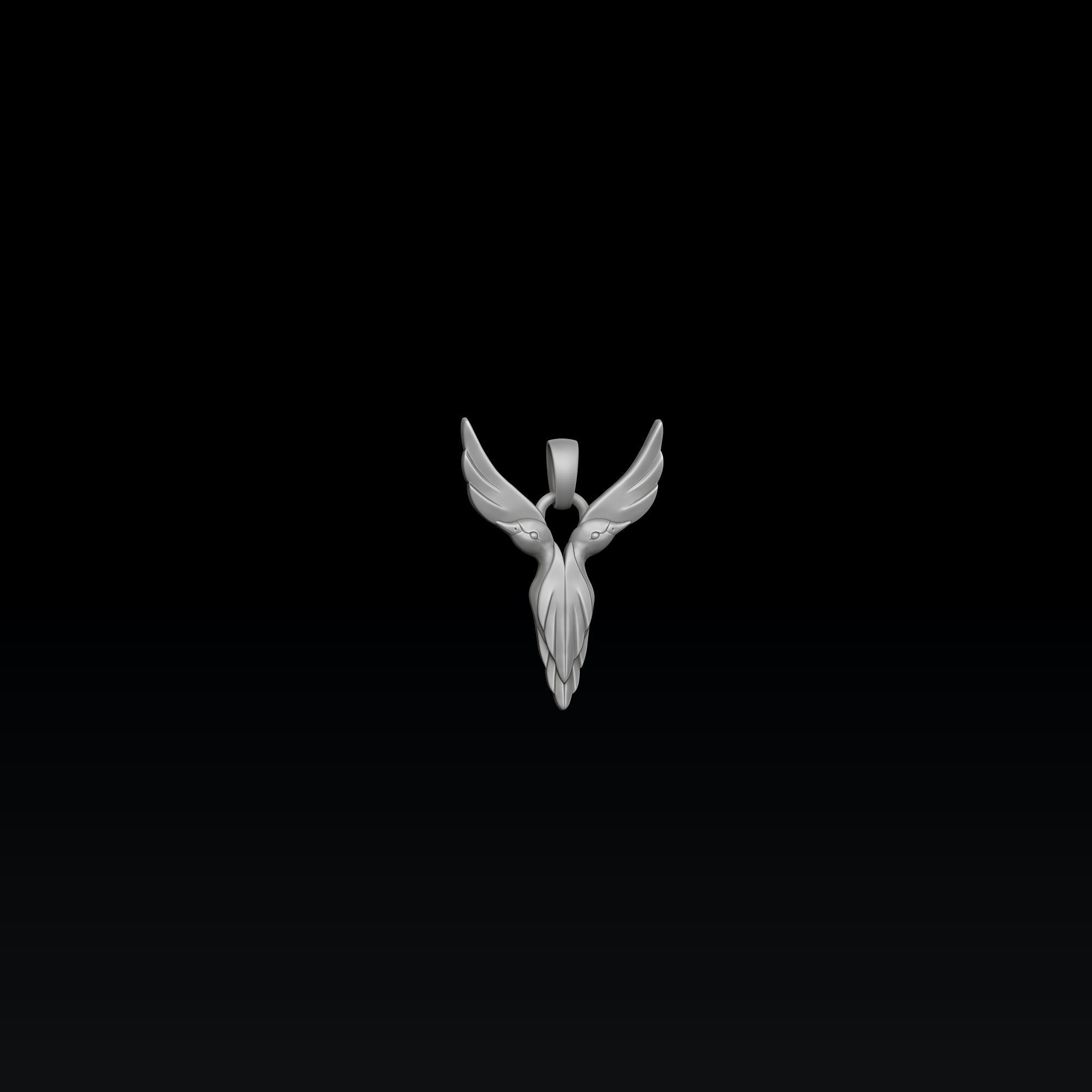 Bird Letter Y Pendant 3D print model_1