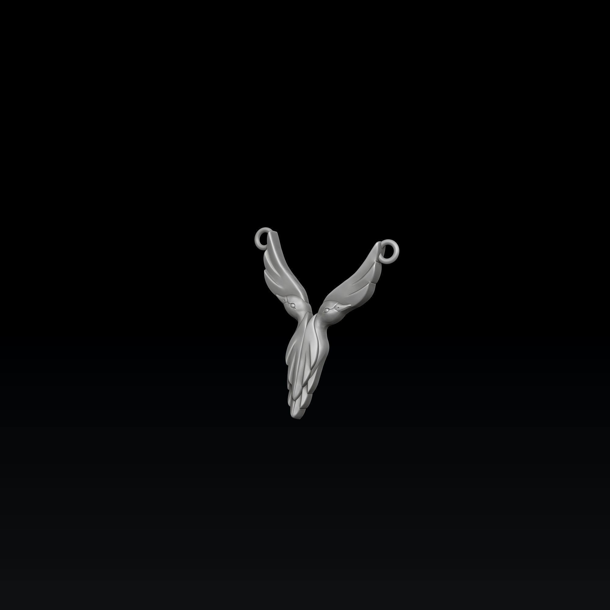 Bird Letter Y Pendant 3D print model_4