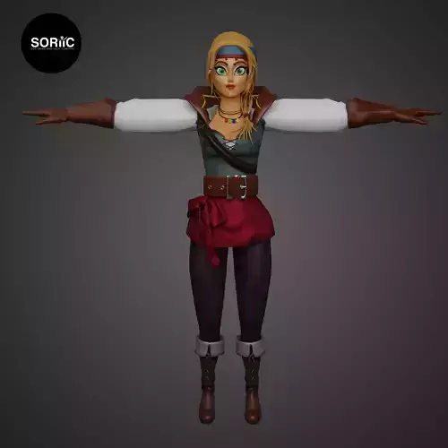 3D Stylized Pirate Girl