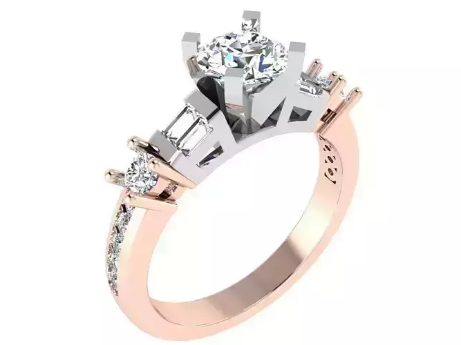 Round chain style diamond ring 3368 3D print model