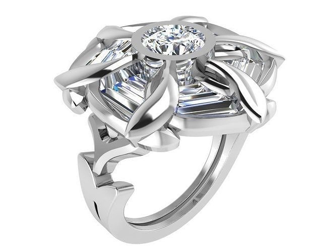 Rose ring 3371 3D print model  3D print model
