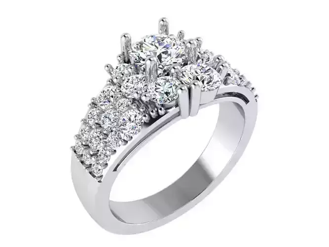 Round diamond ring 3372 3D print model 