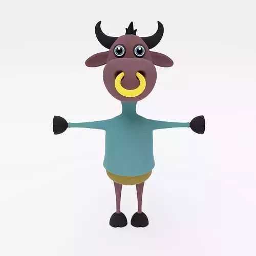 Cartoon buffalo 3d model